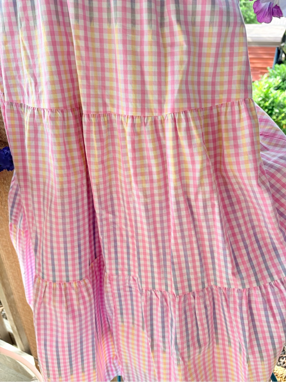 Charter Club Pink Gingham Plaid Cottage-Core Full Skirt Sleeveless Dress PM NWOT - Picture 5 of 11